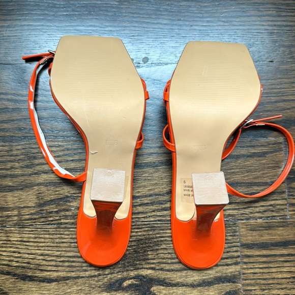 🟠 NWOT EGO- ORANGE STRAP HEEL SANDALS SIZE 6 - Picture 5 of 5